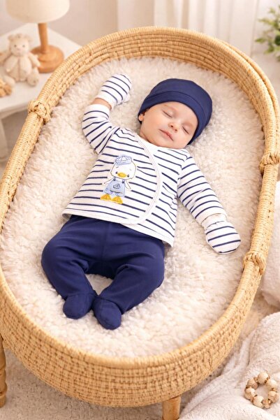 BYS BABY FASHION 5-Piece Sailor Duck Patterned Cotton Newborn Baby Boy Hospit...