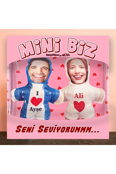 EJOYA MiniBiz Seni Seviyorum Kişiye Özel Fotoğraflı İkili Yastık Seti 116251