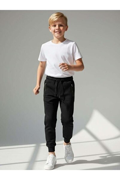 Zekids Παιδικό βαμβακερό παντελόνι αθλητικής φόρμας με μαλακή υφή και ελαστικ...