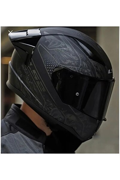LS2 RAPİD 2 RACE CRYPT SİYAH VİZÖRLÜ ŞEFFAF VİZÖR HEDİYE