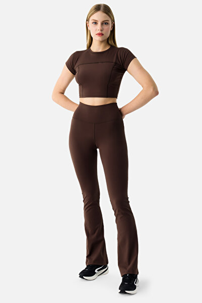 Superstacy Liora Soft Fabric Wide Leg Bitter Coffee Leggings Pants
