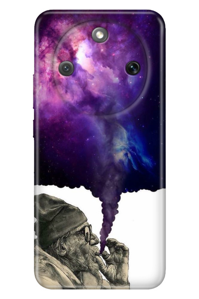 Cekuonline Honor Magic 8 Lite 6.79" Case Decorative Silicone Printed Cover Smoke