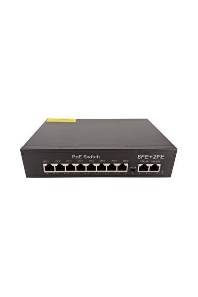 LONGLINE 10-Port 10/100Mbps Masaüstü 8-Port PoE+ 2xUplink Switch