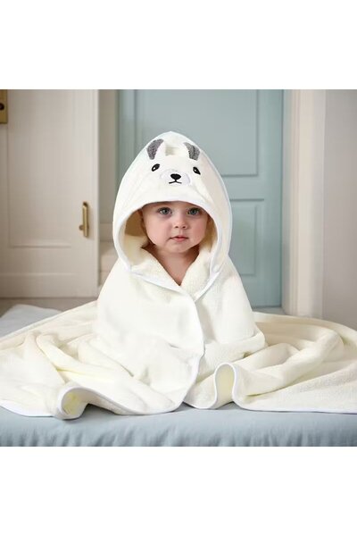 BYFT Spring White Microfiber Bath Towel, Quick-Dry, 80 x 80 Cm Set of 01