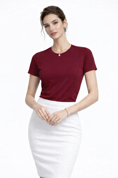 zs zaos fashion Γυναικείο μπλουζάκι με λαιμόκοψη ποδηλάτου, απλό, βασικό, άνε...