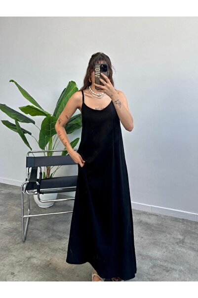 A&O Style Rochie lungă de vară, confortabilă, cu bretele Aerobin, pentru femei