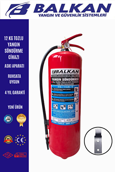 BALKAN YANGIN VE GÜVENLİK SİSTEMLERİ 12 KG TOZLU YANGIN TÜPÜ RUHSATA UYGUN TS...
