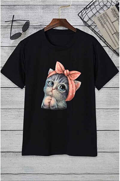 AZIZI TEKSTIL Μπλουζάκι Unisex Cute Cat Printed Design