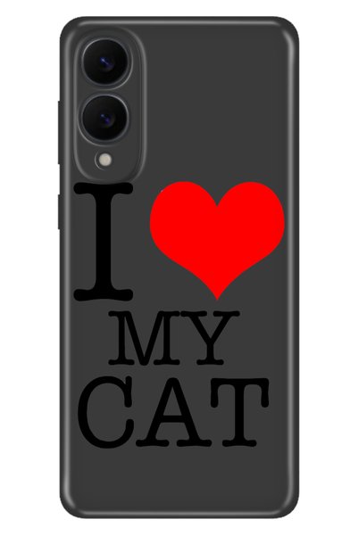 Cekuonline Galaxy S25 Edge Case Decorative Silicone Printed Cover Ilovecat