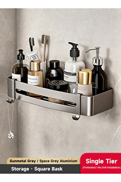 Generic Bathroom storage rack - no-drill towel holder - toilet room bathroom ...