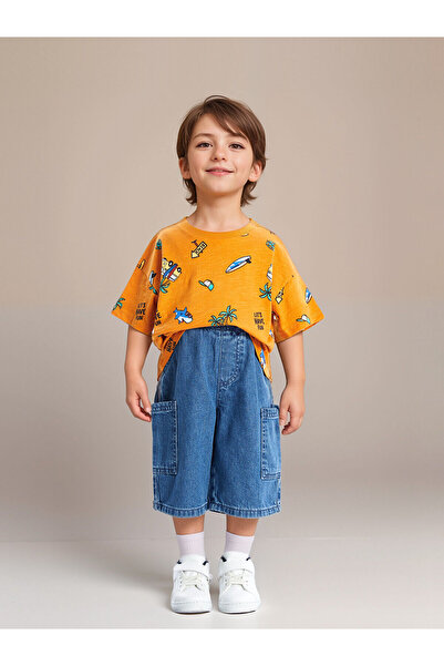 LC Waikiki Baby-Jungen-Jeansshorts – Basic-Modell mit elastischem Bund