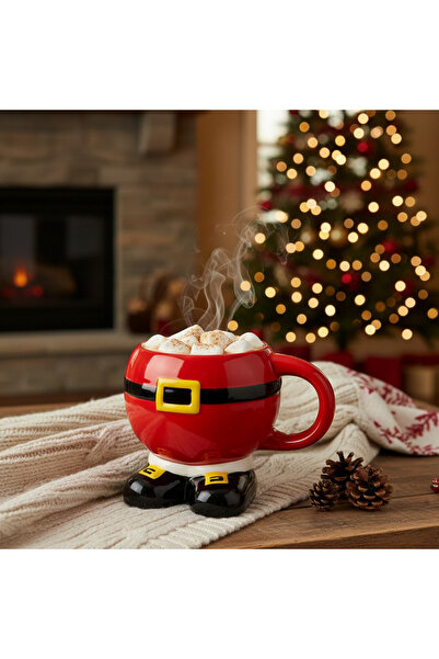 Flying Tiger Copenhagen Noel Baba Şeklinde Seramik Kupa 350 ml