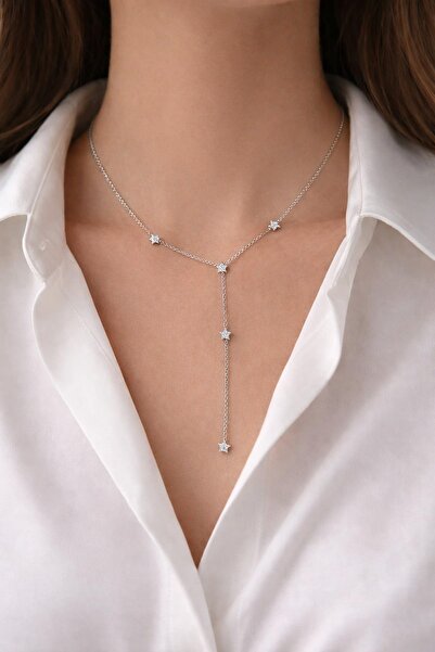 New Obsessions Star Detailed Steel Y Necklace
