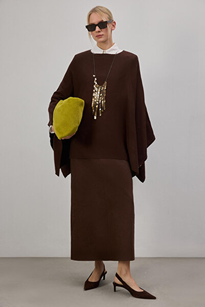 Touché Privé Πλεκτό πόντσο με ψηλό γιακά και ρεγκλάν