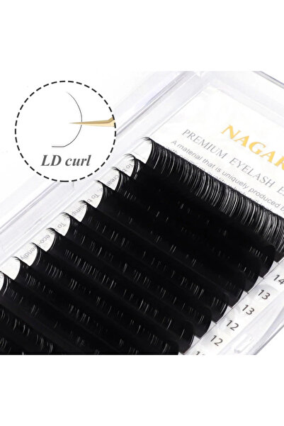 NAGARAKU Μίγμα επεκτάσεων βλεφαρίδων Nagaraku, καμπυλότητα LD, πάχος 0,15