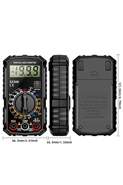 Store Digital Multimeter Square Wave Digital Tester 1999 Counts Hfe Triode Bu...