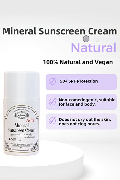 Rosece واقي شمسي معدني | مع فلتر معدني |   50+ عامل حماية من الشمس لجميع أنوا...