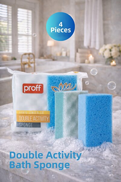 grimorlife 4 قطع من إسفنجة تدليك الجسم للاستحمام، إسفنجة سبا، إسفنجة علاجية ل...