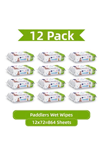 Paddlers مناديل مبللة 864 ورقة (12×72) - علبة