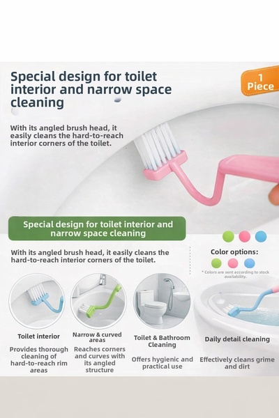 Hayveys Mini perie pentru toaletă în formă de V Perie de curățare subțire pen...