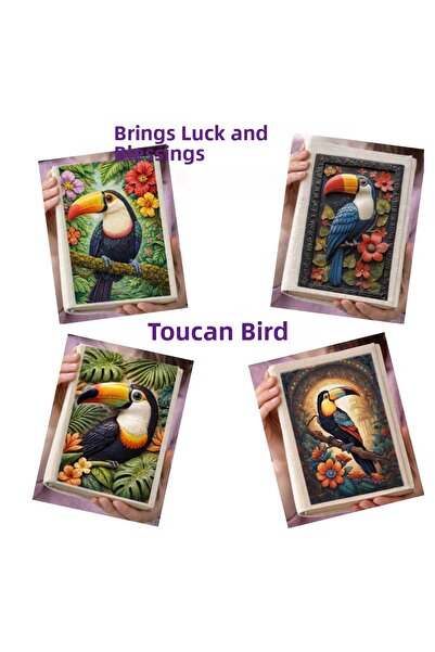 Şımartan مجموعة من 4 علامات حماية للكتب مصنوعة من القماش على شكل طائر التوكان...