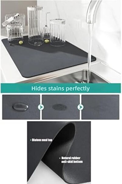 Nacario Nrcrioshop Sink Absorbent Mat: Waterproof Thickened Drainage Pads, Ki...