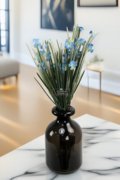 Yapay Çiçek Deposu Artificial Flower 5-Branch Iris 40 cm Blue