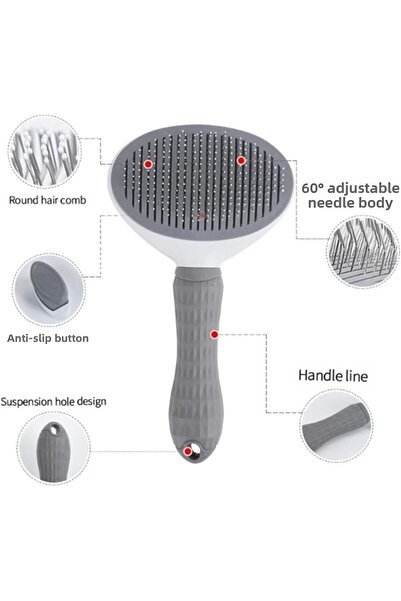 Generic Brand Rekosell Cleanable Cat Dog Hair Fur Removal Comb Brush Push-Pull Cat Dog Comb Hair Push