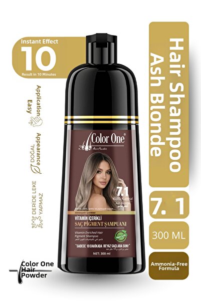 Color One Ash Brown Hair Pigment Shampoo 7.1 |   300 ml & Tone Effect