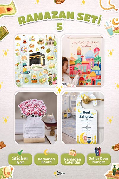 MSticker Ramadan Month Sticker Games and Activities Set, Set of 4 Ramadan Dec...