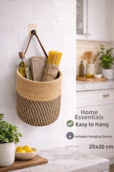 evdeucuz Hanging Kitchen, Bathroom Organizer Basket