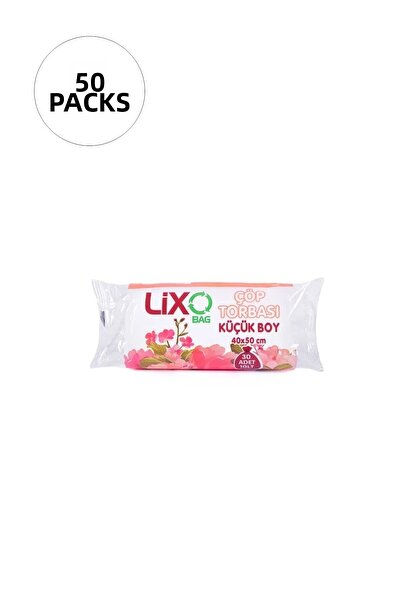 LİXO كيس قمامة صغير الحجم 40 × 50 سم 30 لفة × 50 عبوة = 1500 قطعة (شفاف)
