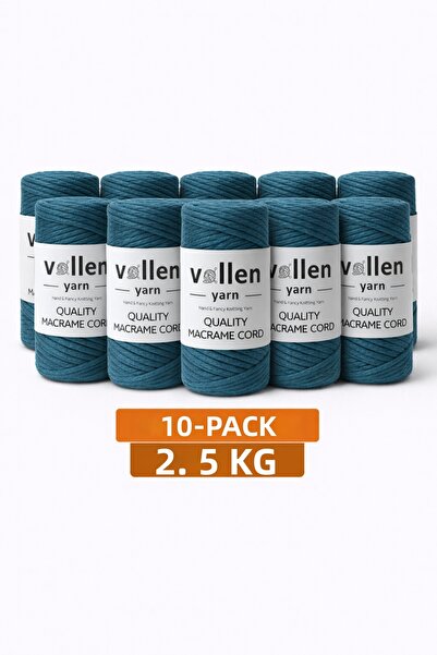 vollen yarn Четкана макраме корда 3 мм Четкана памучна макраме корда, 10 броя...