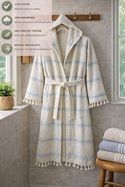 CESSTORE رداء حمام من القطن بنسبة 100% من CES STORE، ناعم وخفيف الوزن، سريع ا...