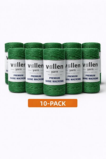 vollen yarn Premium Shine Glitter Macrame Cord 100Gr 150m 10 Pack Bag Supla B...