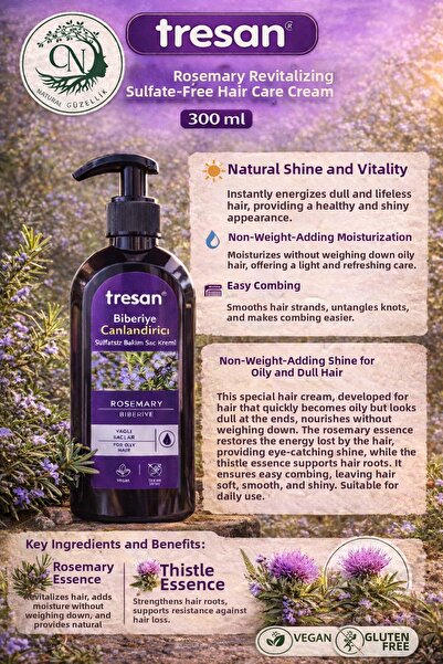 Tresan Rosemary Sulfate-Free Revitalizing Care Shampoo – Oily and Lifeless Ha...