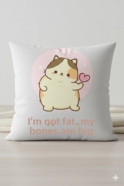 Eshimo "My Bones Are Big" Motto Design Satin Decorative Pillow – 30X30 cm