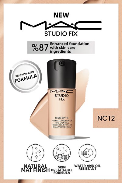 M.A.C Natural Matte Finish Nourishing Formula Spf15 Lasting up to 24 Hours Nc...