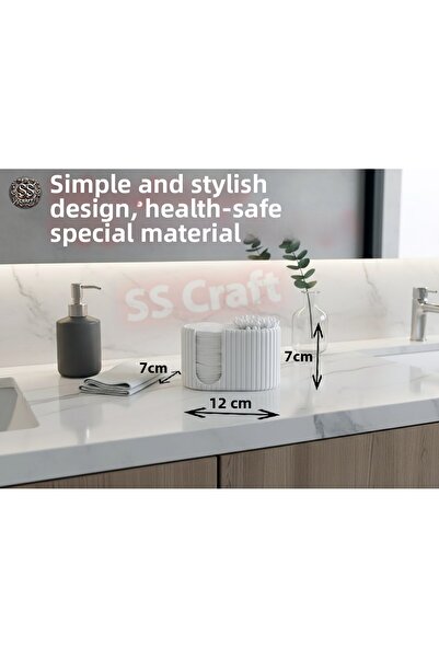 SS Craft حامل منظم لأدوات إزالة المكياج في الحمام، حامل قطني لإزالة شمع الأذن.