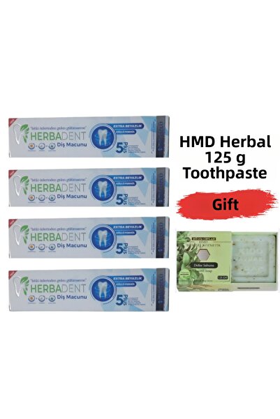 Herbadent معجون أسنان خالٍ من الفلوريد بخلاصة النباتات × 4 قطع وصابون HMD 125...