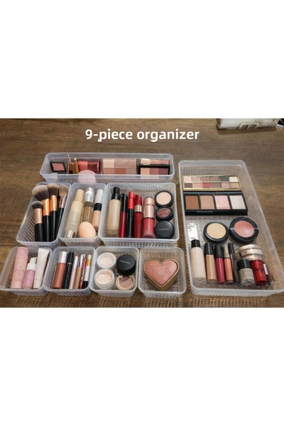 Hayveys Set organizator transparent pentru machiaj și cosmetice, 9 piese – Or...