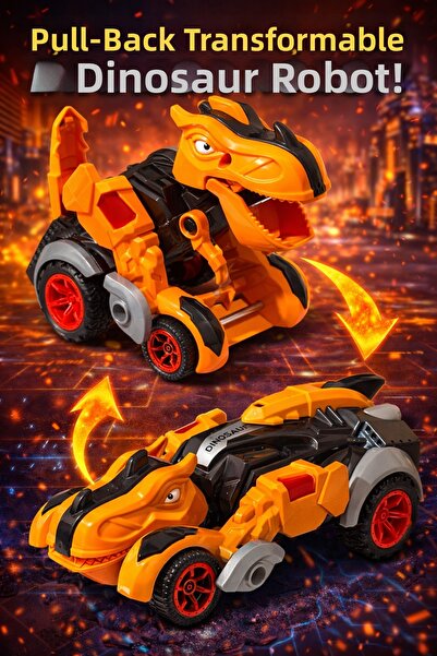 TRUST STORE Trex Dinosaur Figure Car Friction Wheel Transformers Robot Dinosa...