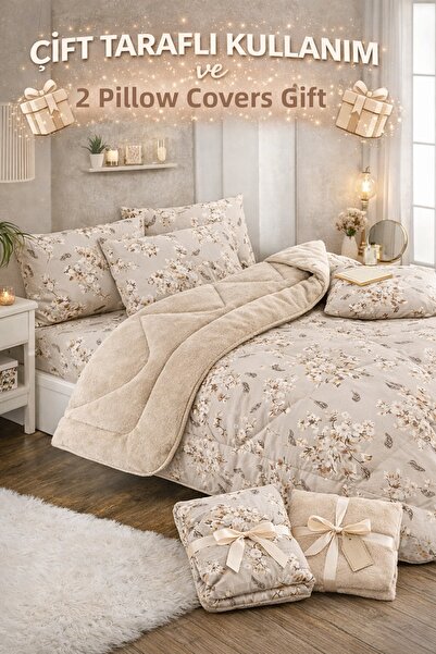 SUVAY Двойно пухено одеяло Welsoft | С 2 калъфки за възглавници, двустранно -...