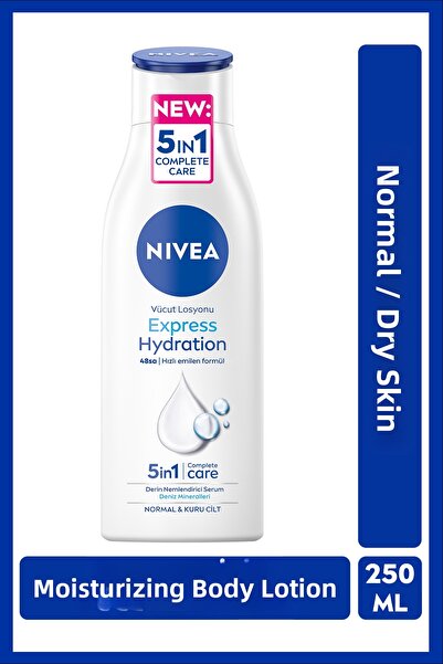 NIVEA لوشن مرطب للعناية بالجسم من إكسبرس هيدريشن 250 مل، للبشرة العادية والجا...