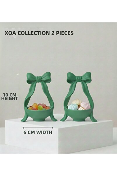 XOA Collection Tiny Charm |   Modern 2-Piece Coffee Side Serving Set with Bow...