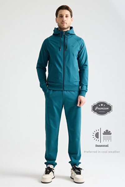 Shooter Sportswear Petrol Blue Elite Class Men's Tracksuit Set Seasonal Hoode...