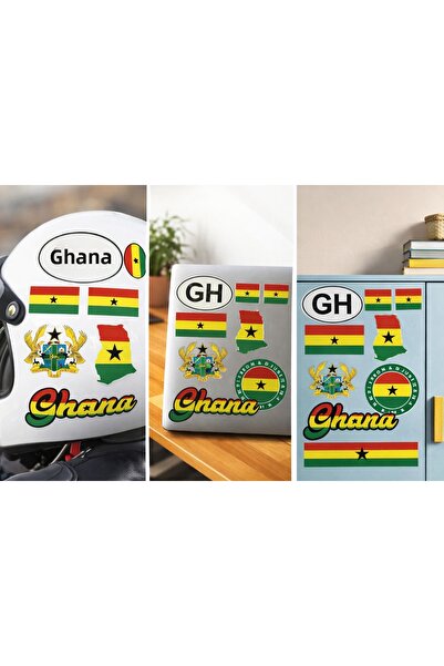 Limitless Design ملصق غانا - 20x25 سم |   علم غانا وملصق الشعار