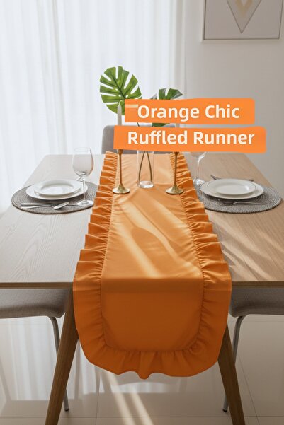 KAMİZ Covor decorativ portocaliu cu volane 40x110