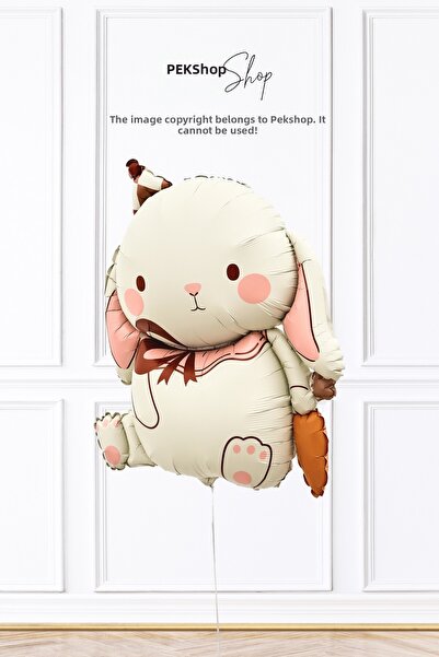 PEKSHOP بالون من رقائق الألومنيوم على شكل أرنب بالكراميل والجزر