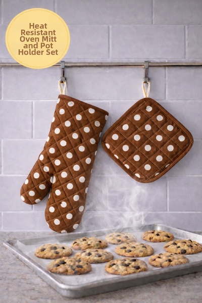 ÇIQRIK HOME مجموعة حاملات القفازات المقاومة للحرارة، مجموعة أدوات الطبخ للمطب...